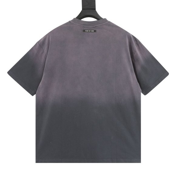 FOG washed 1977 flock alpha-printed round neck short-sleeved T-shirt
